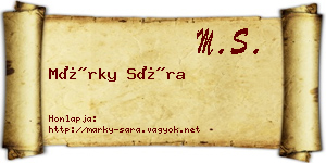 Márky Sára névjegykártya